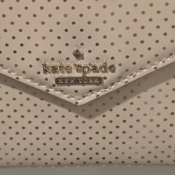 Like New! Kate Spade Gold Polka Dotted Pink Patent Leather Purse - Picture 3 of 10